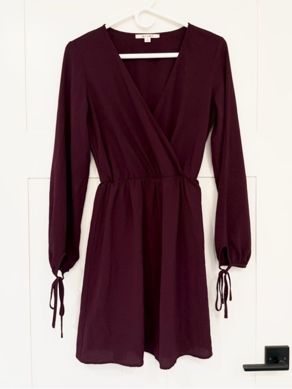 Miami Long-Sleeve Wrap Dress in Plum